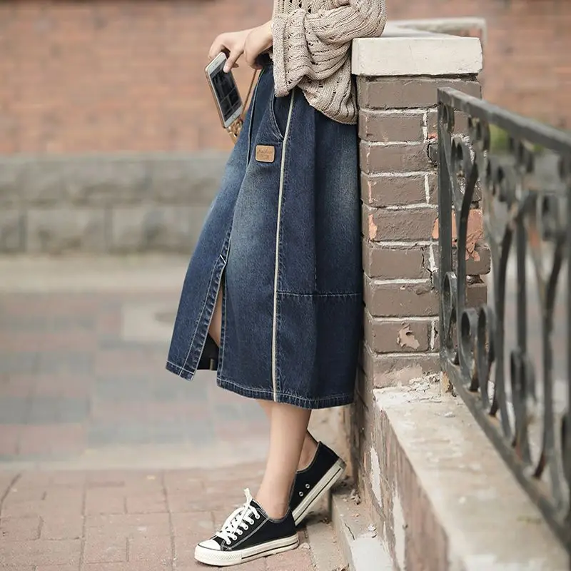 2023 New Arrival Spring Summer Korean Style Women Loose Casual A-line Skirt Cotton Denim Patchwork High Waist Skirts P484
2023 New Arrival Spring Summer Korean Style Women Loose Casual A-line Skirt Cotton Denim Patchwork High Waist Skirts P484