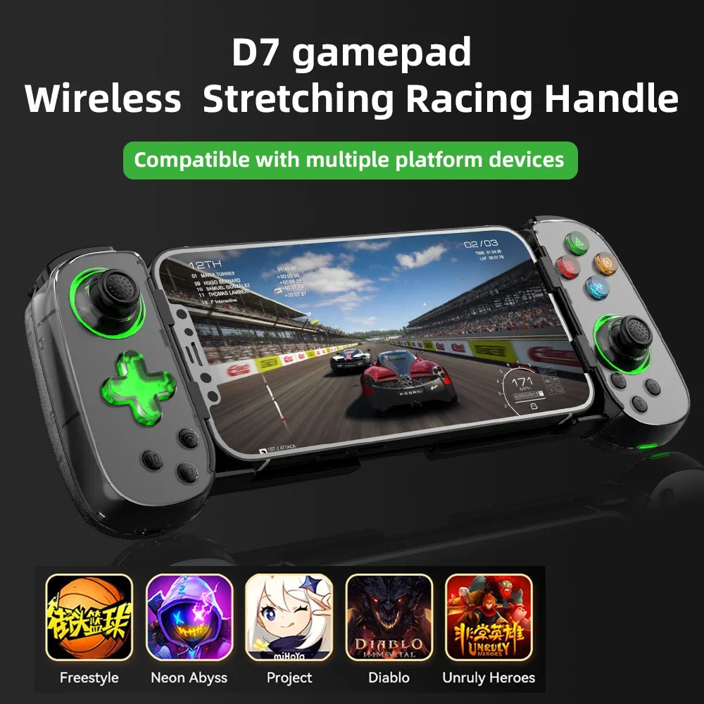 D7 gamepad Stretchable game controller supports six axis Android phone Bluetooth wireless gamecontroller supports switch/pc/ios
D7 gamepad Stretchable game controller supports six axis Android phone Bluetooth wireless gamecontroller supports switch/pc/ios