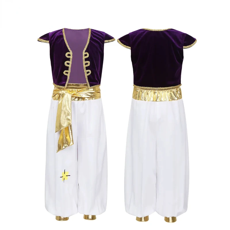 Halloween Cosplay Kids Boys Fancy Arabian Prince Costumes Cap Sleeves Waistcoat with Pants
Halloween Cosplay Kids Boys Fancy Arabian Prince Costumes Cap Sleeves Waistcoat with Pants