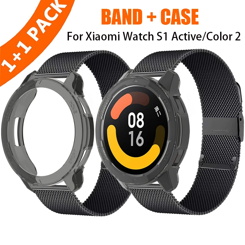 Case + strap for Xiaomi Watch S1 Active SmartWatch Metal Stainless Steel Bracelet for Mi Watch Color 2 Protective Bumper Cover
Case + strap for Xiaomi Watch S1 Active SmartWatch Metal Stainless Steel Bracelet for Mi Watch Color 2 Protective Bumper Cover