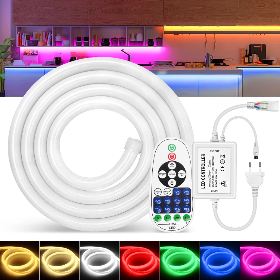 10m 20m 50m Smart WiFi Bluetooth 360 Degree Round Led Neon Strip 220V Waterproof Led Neon Rope Light Tape Outdoor Decoration
10m 20m 50m Smart WiFi Bluetooth 360 Degree Round Led Neon Strip 220V Waterproof Led Neon Rope Light Tape Outdoor Decoration
