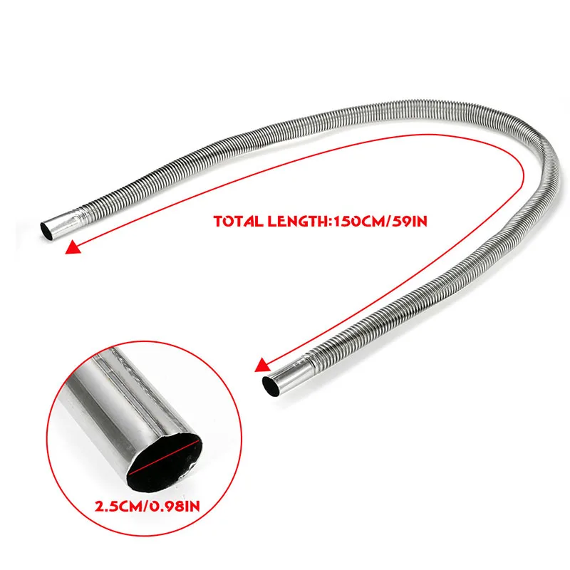 NEW 3-piece Stainless Steel Car Parking Heater Exhaust Pipe Fittings 150cm Exhaust Pipe and 2 25mm Clamps
NEW 3-piece Stainless Steel Car Parking Heater Exhaust Pipe Fittings 150cm Exhaust Pipe and 2 25mm Clamps
