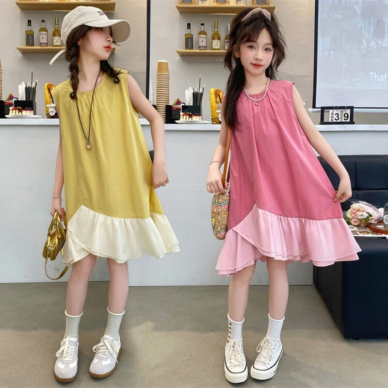 5-14Years Kids Summer Patchwork Dresses for Girls Sleeveless Casual Dress Children Clothing Big Girls Tank Dress Outfits 8 9 10
5-14Years Kids Summer Patchwork Dresses for Girls Sleeveless Casual Dress Children Clothing Big Girls Tank Dress Outfits 8 9 10