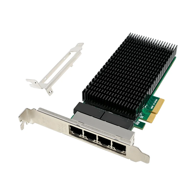 

PCI-E X4 Gigabit 4 Port Server Network Card Server NIC I210-T4 RJ45 Ethernet NIC Industrial Camera Vision Network Card PCB Green