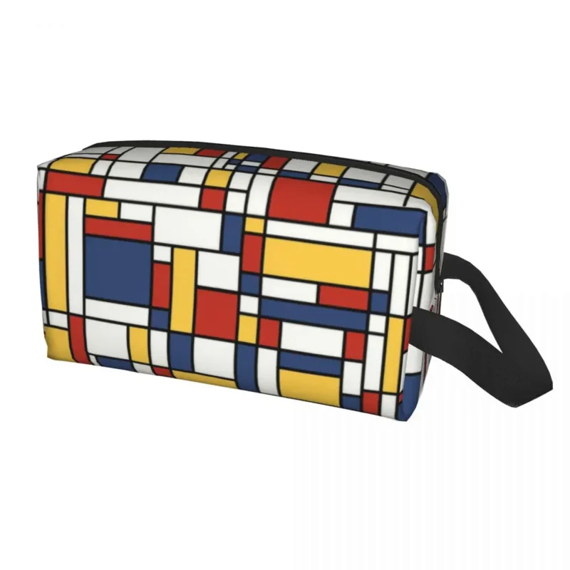 

Piet Mondrian De Stijl Pattern Travel Cosmetic Bag Women Abstract Art Toiletry Makeup Organizer Lady Beauty Storage Dopp Kit