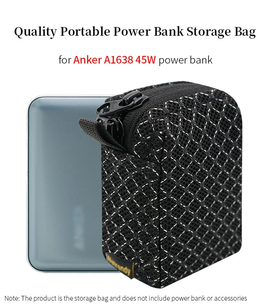 Portable Power Source Bag for Anker A1638 45W Power Bank Breathable Bag A1638 Travel Carrying Ventilate Case Portable Power Source Bag for Anker A1638 45W Power Bank Breathable Bag A1638 Travel Carrying Ventilate Case