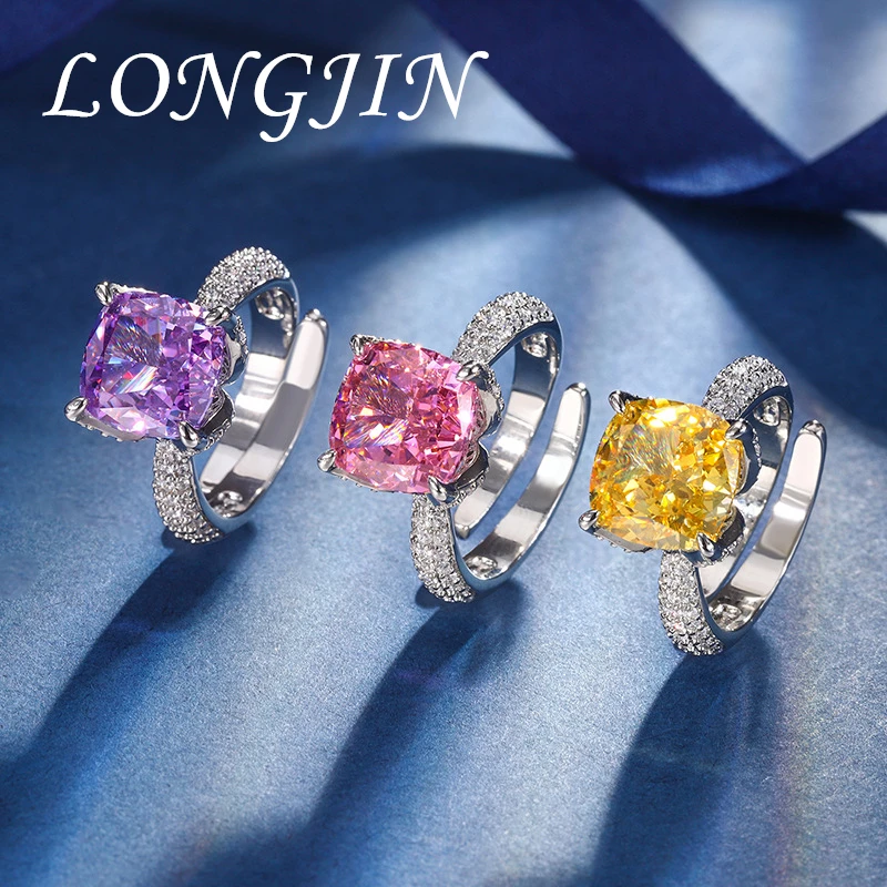 New 10*10mm Claw Inlaid Round Pink High Carbon Diamond Quality Macrame Adjustable Ring for Women Aesthetic Bride Jewelry Vintage
New 10*10mm Claw Inlaid Round Pink High Carbon Diamond Quality Macrame Adjustable Ring for Women Aesthetic Bride Jewelry Vintage