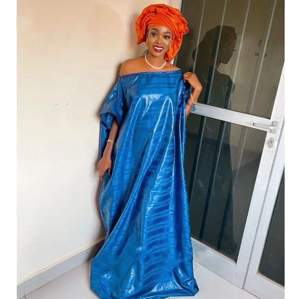 

African Dashiki Big Size Bazin Dress Clothing 2022 High Quality Nigeria Original Basin Clothes For Women Wedding Party Gown Robe