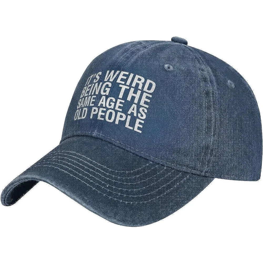 

Шляпа Странно быть в таком же возрасте, как и у пожилых людей, ковбойская шляпа, Мужская бейсболка, Женская Кепка-тракер, кепка для отца, шляпа от солнца, Черная