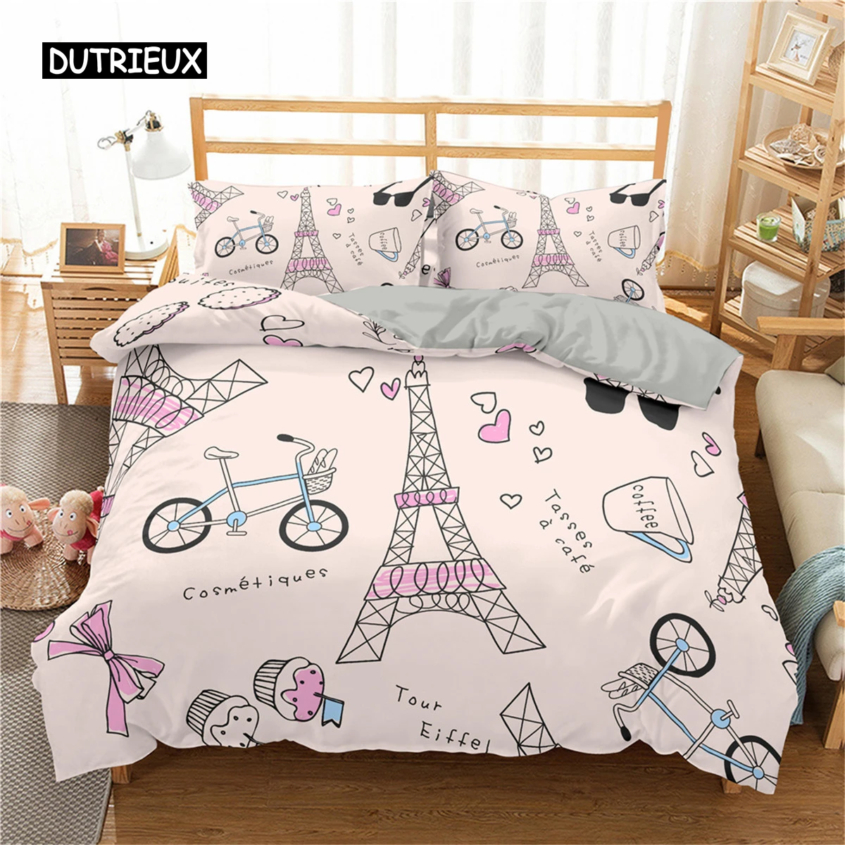 Eiffel Tower Duvet Cover Set King Paris Eiffel Tower Themed Bedding Set Polyester Cityscape Romantic Pink Love Heart Quilt Cover
Eiffel Tower Duvet Cover Set King Paris Eiffel Tower Themed Bedding Set Polyester Cityscape Romantic Pink Love Heart Quilt Cover