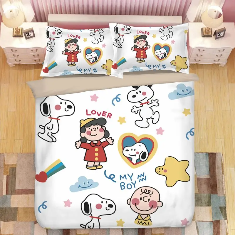 MINISO Snoopy новая простая и милая модная мягкая и удобная простыня и пододеяльник с мультяшным рисунком Комплект из трех предметов
MINISO Snoopy новая простая и милая модная мягкая и удобная простыня и пододеяльник с мультяшным рисунком Комплект из трех предметов