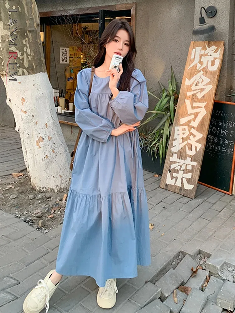 LANMREM Versatile Blue A-line Dress Women Round Neck Loose Gathered Waist Long Dresses Casual 2024 Spring New Clothing 2DA4211
LANMREM Versatile Blue A-line Dress Women Round Neck Loose Gathered Waist Long Dresses Casual 2024 Spring New Clothing 2DA4211