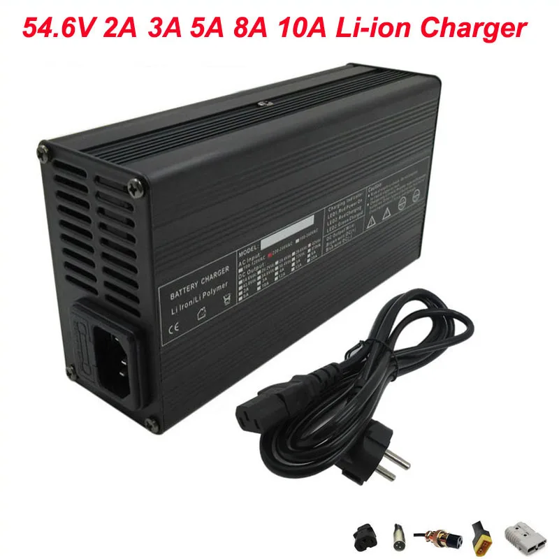 

48V 54.6V 2A 3A 5A 8A 10A Li ion Ebike Battery Charger 13S 48 Volt Electric Bike Bicycle Scooter Golf Cart Lithium Fast Chargers