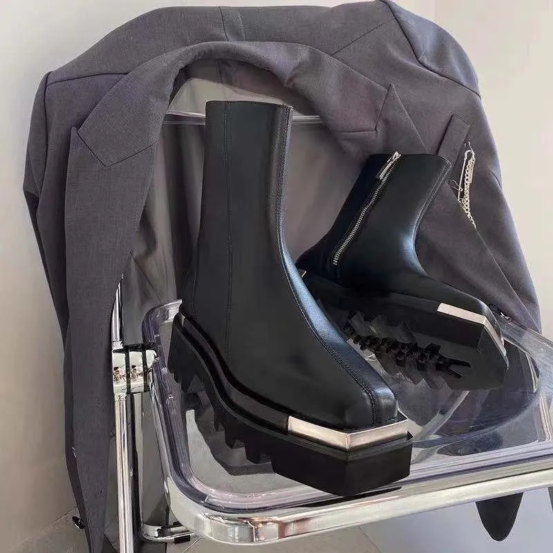 2022 New Metal Square Head Thick Soled Muffin Side Zipper Mid Tube Women's Short Boots Thin Section Motorcycle Boots
2022 New Metal Square Head Thick Soled Muffin Side Zipper Mid Tube Women's Short Boots Thin Section Motorcycle Boots
