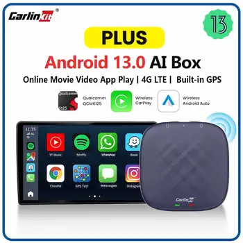 Carlinkit 무선 카플레이 Ai TV 박스 플러스, 안드로이드 13, 8   128GB, QCM, 8 코어, 665 6125, 유튜브, 넷플릭스, 4G, Lte용