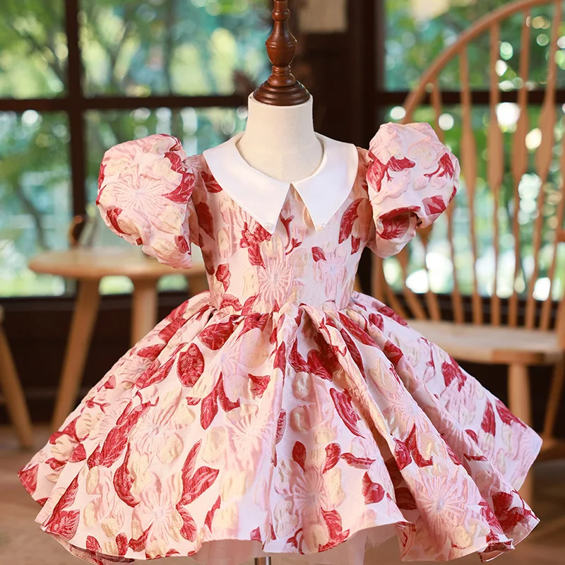 Girl Royal Vintage Dress Children Birthday Baptism Party Dresses for Kids Elegant Easter Eid Red Floral Girls Boutique Vestidos
Girl Royal Vintage Dress Children Birthday Baptism Party Dresses for Kids Elegant Easter Eid Red Floral Girls Boutique Vestidos