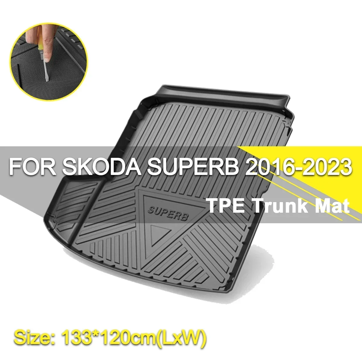 Car Rear Trunk Cover Mat Waterproof Non-Slip Rubber TPE Cargo Liner Accessories For Skoda Superb 2016-2023
Car Rear Trunk Cover Mat Waterproof Non-Slip Rubber TPE Cargo Liner Accessories For Skoda Superb 2016-2023