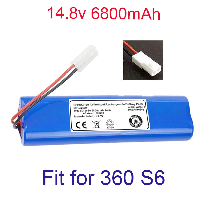 Original 14.8V 6800mAh Battery Pack for Qihoo 360 S6 Robotic Vacuum Cleaner Spare Parts Accessories Replacement Batteries
Original 14.8V 6800mAh Battery Pack for Qihoo 360 S6 Robotic Vacuum Cleaner Spare Parts Accessories Replacement Batteries