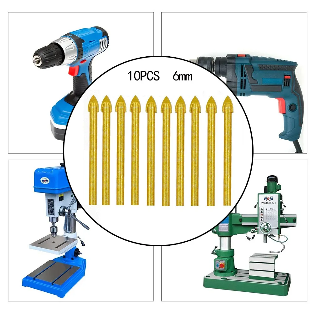 10 Pcs Drill Bits 6mm Dia 71mm Length Tip For Glass Ceramic Tile Carbide Drilling Bit Head Tungsten Wood Cutter
10 Pcs Drill Bits 6mm Dia 71mm Length Tip For Glass Ceramic Tile Carbide Drilling Bit Head Tungsten Wood Cutter
