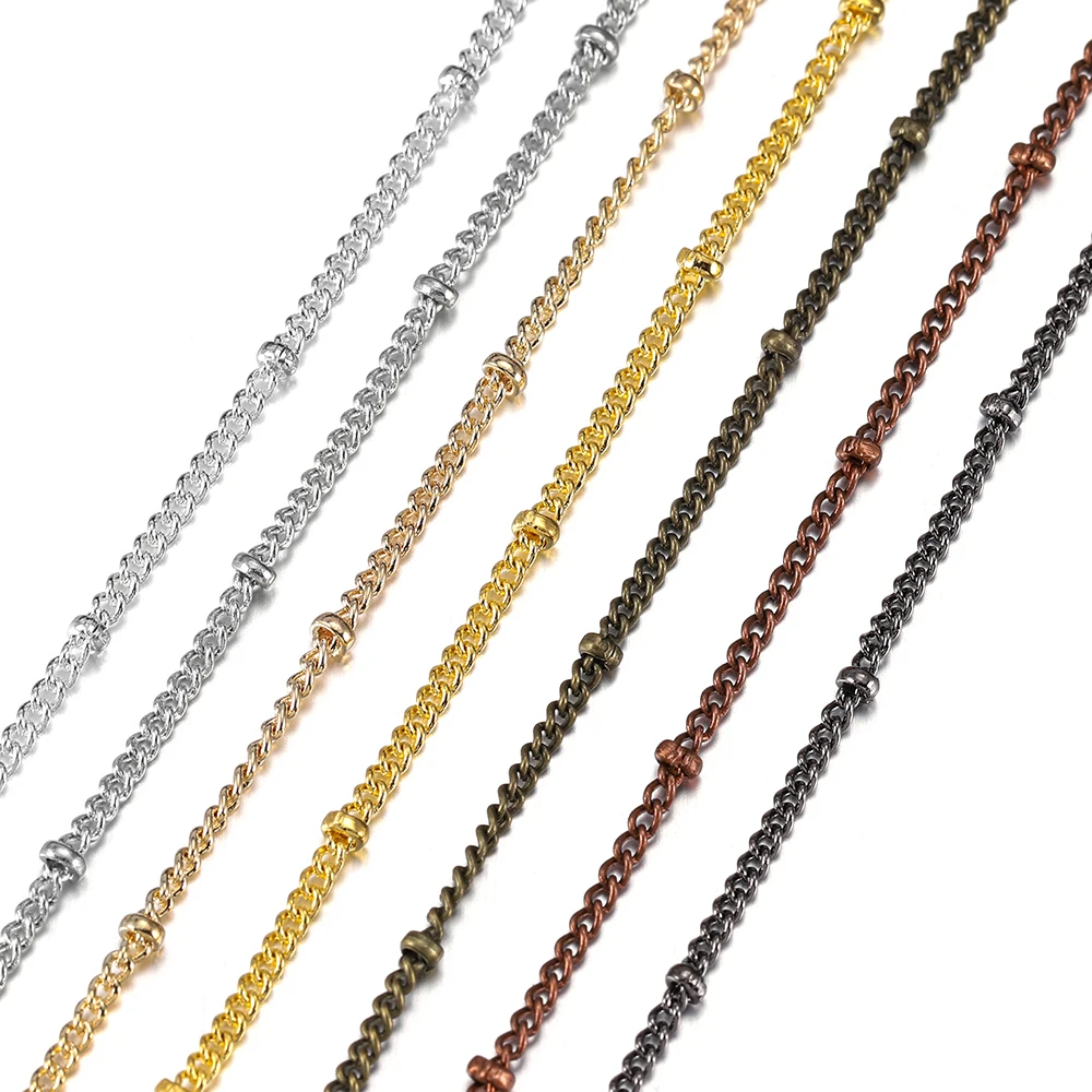5M Chain Width Flat Oval Link Chains with Beads Station Ball Necklace Chains for DIY Chains Jewelry Making Findings Accessories
5M Chain Width Flat Oval Link Chains with Beads Station Ball Necklace Chains for DIY Chains Jewelry Making Findings Accessories