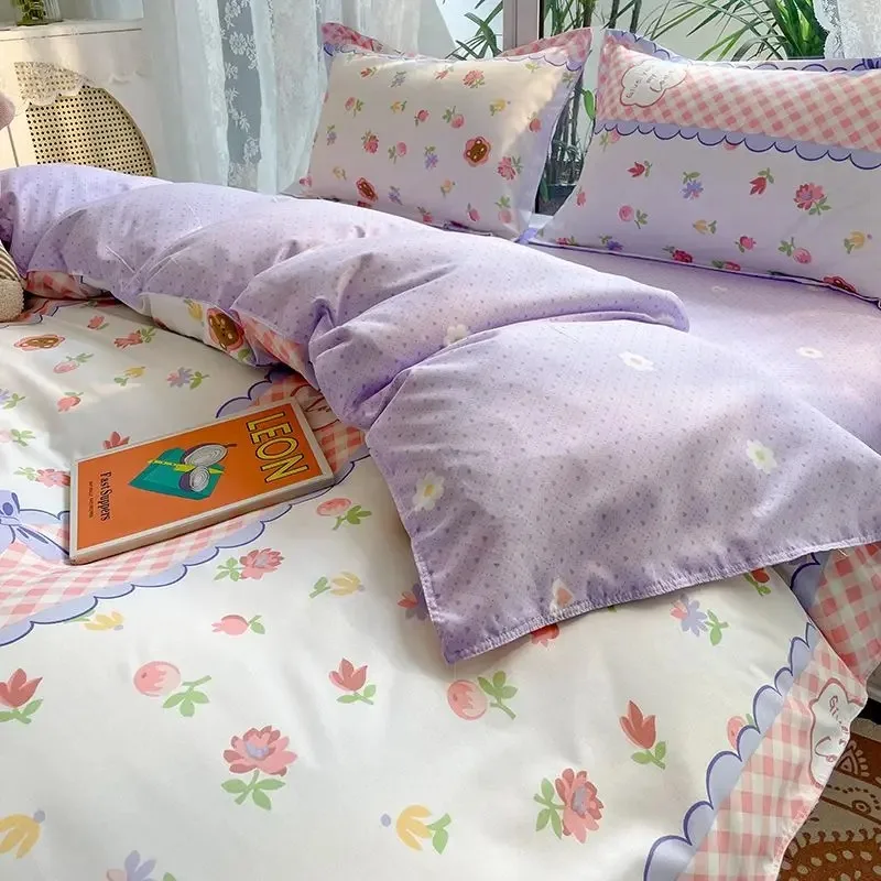 White Purple Flower Print Duvet Cover + Flat Sheet + Pillowcases No Filling Single Double King 21 Sizes Kids Adult Bedding Linen
White Purple Flower Print Duvet Cover + Flat Sheet + Pillowcases No Filling Single Double King 21 Sizes Kids Adult Bedding Linen