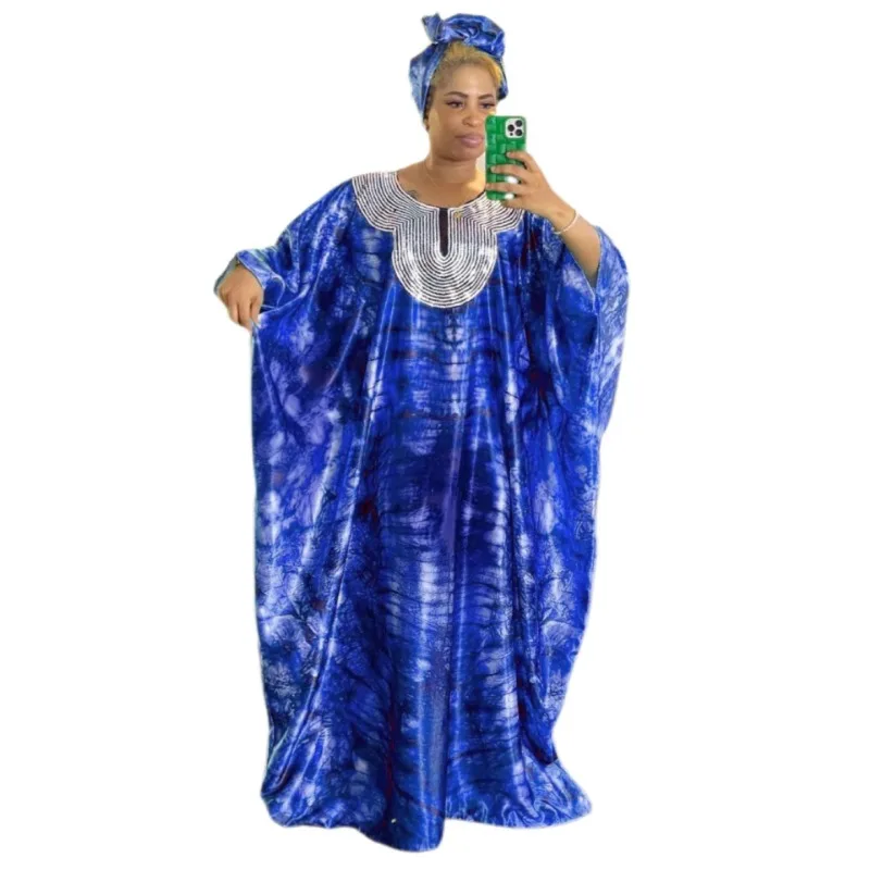 African Dresses for Women Summer Elegant African Half Sleeve Polyester Sequined Blue Orange Green Purple Long Dress Muslim Abaya
African Dresses for Women Summer Elegant African Half Sleeve Polyester Sequined Blue Orange Green Purple Long Dress Muslim Abaya