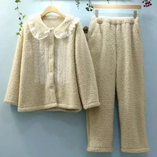 Autumn and Winter New Styles Plus Velvet Thick Warm Pure Color Cute Pajamas Fashion Trend Casual Cartoon Cute Sweet Pajamas
Autumn and Winter New Styles Plus Velvet Thick Warm Pure Color Cute Pajamas Fashion Trend Casual Cartoon Cute Sweet Pajamas