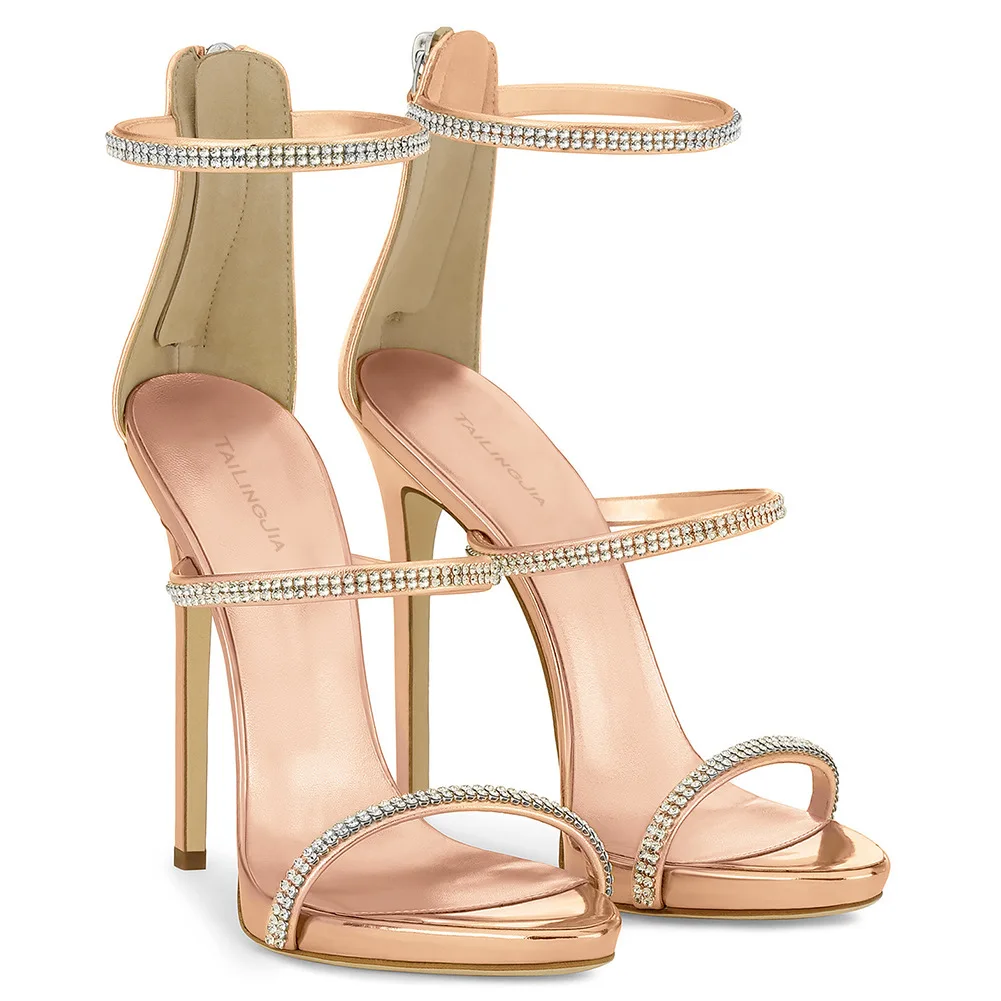 3 Straps Crystal Wedding Shoes for Women Sandalias Mujer Diamond Belt Sandals Back Zipper High Heels Zapatos Chaussure Femme
3 Straps Crystal Wedding Shoes for Women Sandalias Mujer Diamond Belt Sandals Back Zipper High Heels Zapatos Chaussure Femme