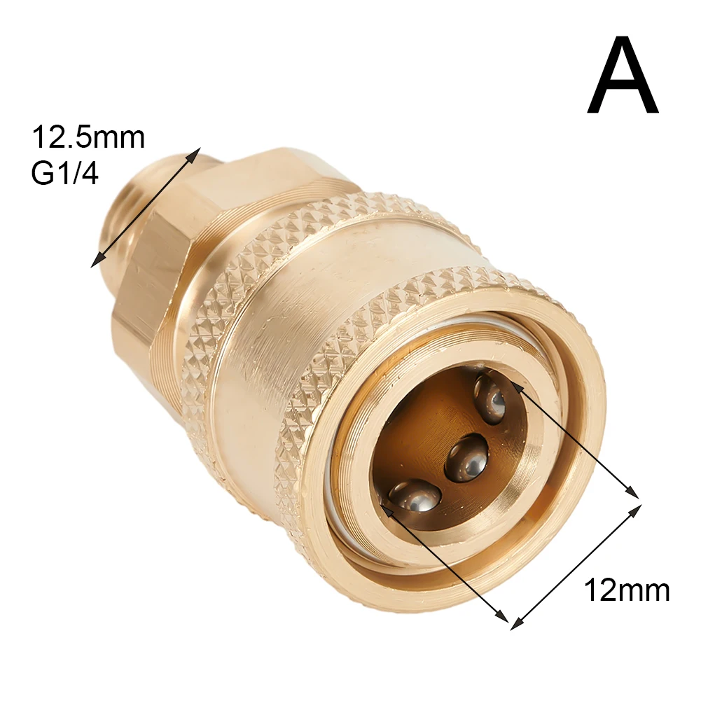 

Pressure Washer Connector Coupling Quick Release Adapter 1/4\" Male Fitting Connection Car Washing Garden Joints