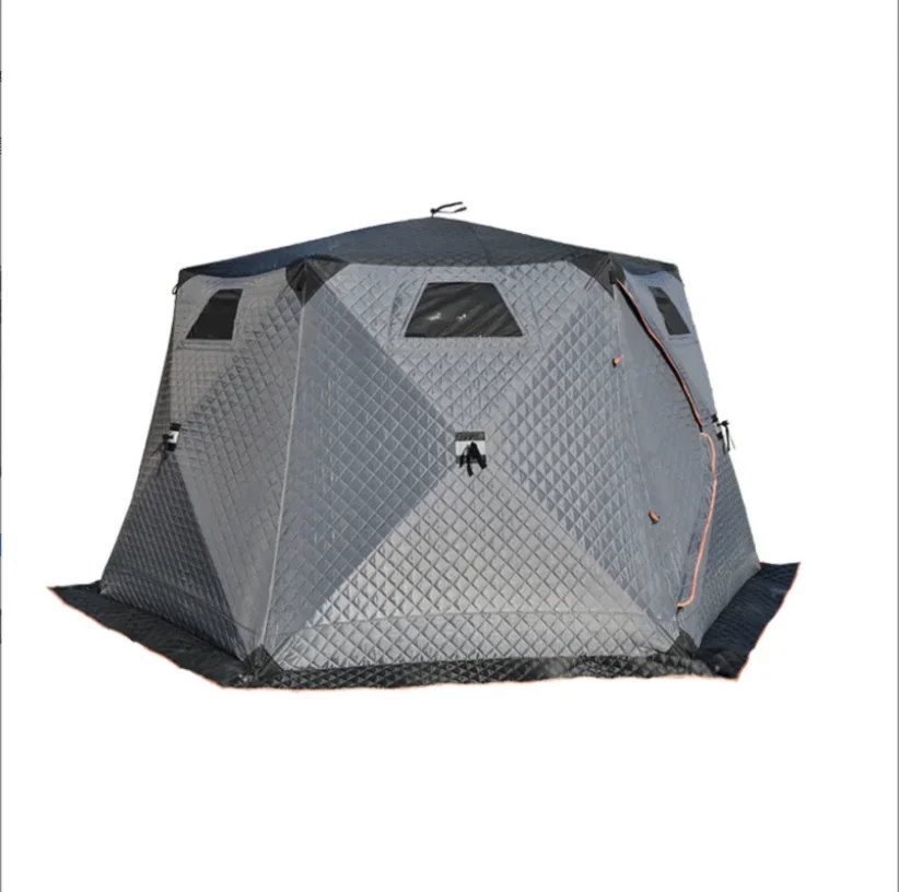 

Pop Up Custom Ice Shelter Hexagon Sauna Tent Portable Square Hiking Insulated Camping Automatic Ice Cube Winter Fishing Tent