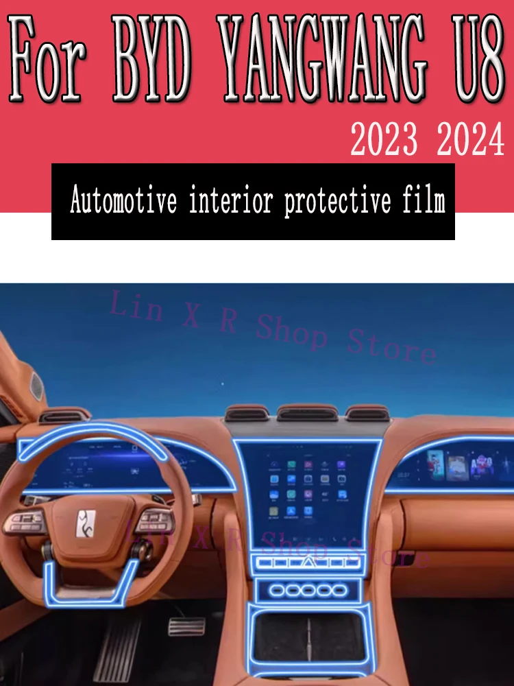 

For BYD YANGWANG U8 2023 2024 Gearbox Panel Navigation Automotive Interior Screen Protective Film TPU Anti-Scratch Sticker