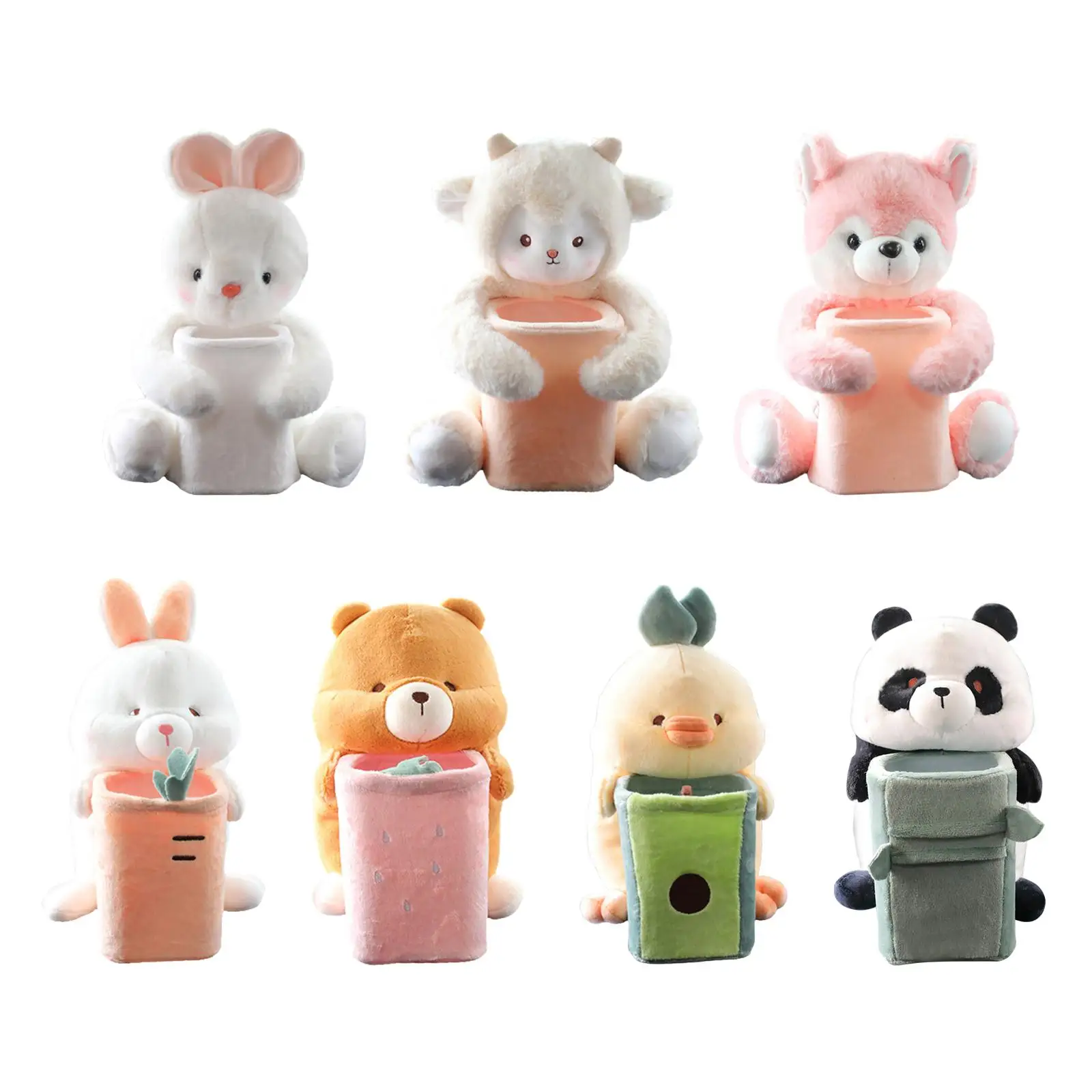 

Soft Plush Car Trash Bin Trash Bag Accessories Adjustable Straps Organization Multifunctional Tissue Case Decor