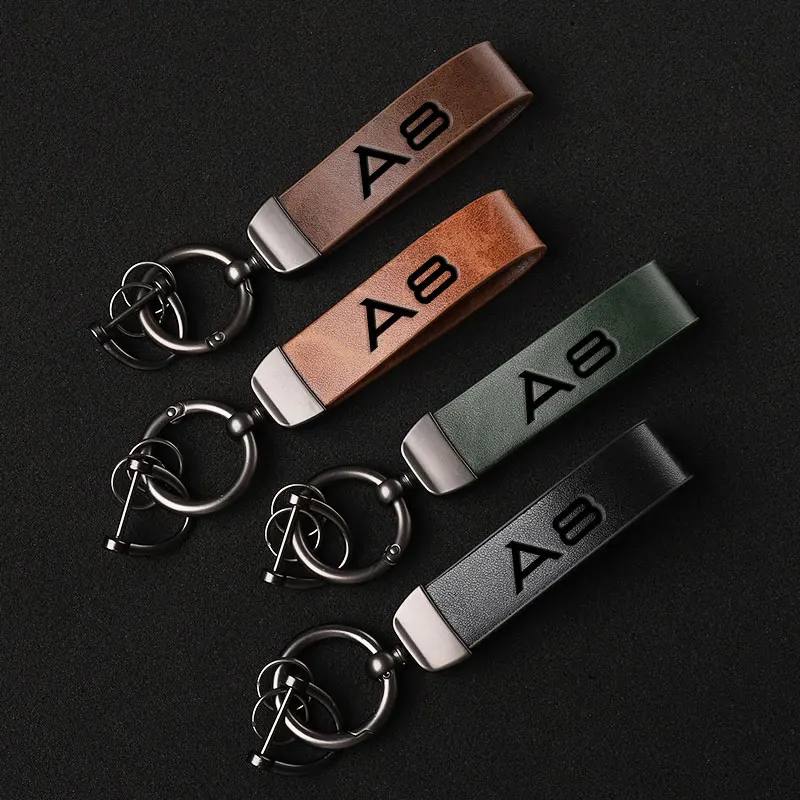 For Audi A8 car Accessories Fashion Luxury Genuine Leather Keychain Business Gift Key Ring Custom
For Audi A8 car Accessories Fashion Luxury Genuine Leather Keychain Business Gift Key Ring Custom