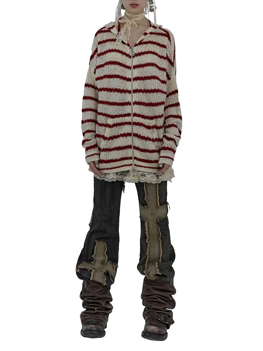 Women Fashion Hoodies Cardigan Stripe Long Ears Hooded Long Sleeve Sweater Zipper Fall Casual Soft Knit Coat
Women Fashion Hoodies Cardigan Stripe Long Ears Hooded Long Sleeve Sweater Zipper Fall Casual Soft Knit Coat