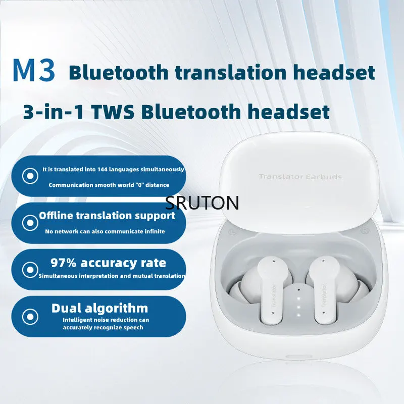 M3 APP Translator Earplugs are suitable for speech language translation of 114 languages for travel business and everyday use
M3 APP Translator Earplugs are suitable for speech language translation of 114 languages for travel business and everyday use