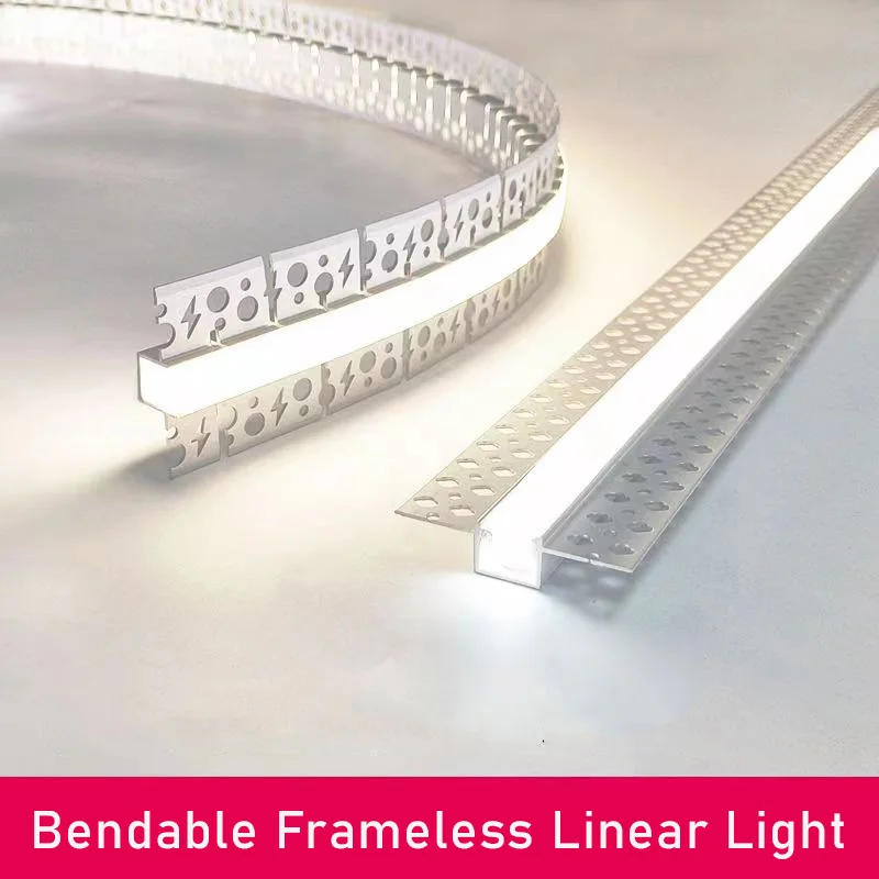 

Arc DIY Aluminum Profile Curved Line Light Ceiling Boundless Embedded CS Shape LED Drywall Channel Bending Linear Bar Strip Lamp