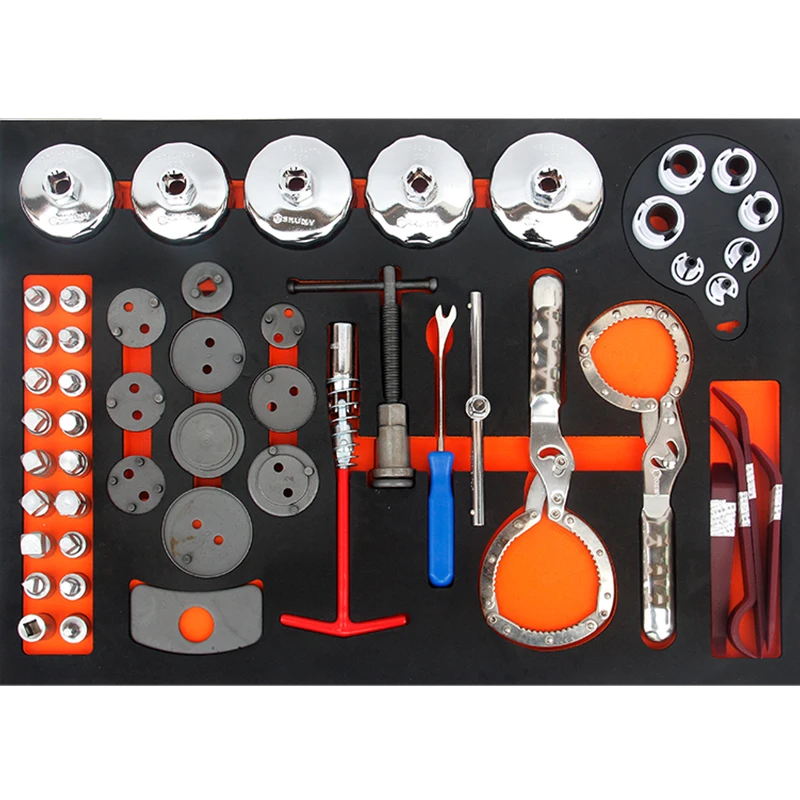 134 pcs professional mechanics tool cabinet tray with Universal Joint,Adapter,Bit Holder etc
134 pcs professional mechanics tool cabinet tray with Universal Joint,Adapter,Bit Holder etc