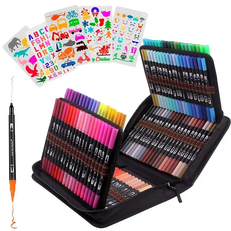 

Art Markers Dual Brush Marker Pens For Coloring Watercolor For Coloring And Calligraphy 60/72/120 Colors Set