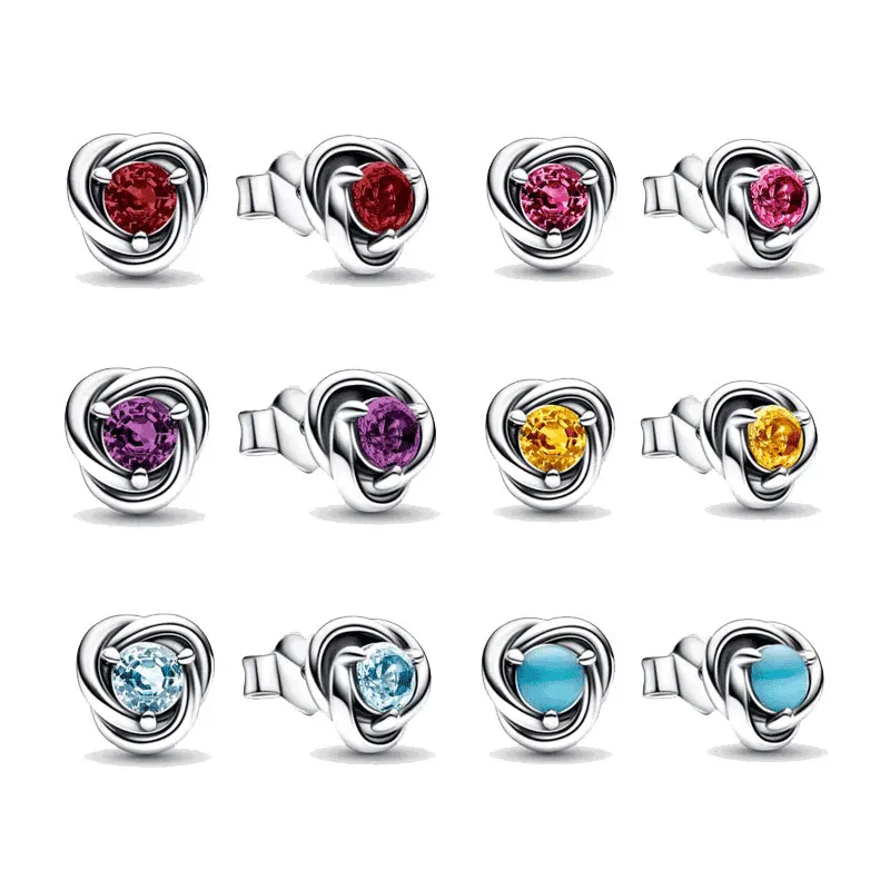 S925 Silver Birthstone Colorful Gemstone New Zircon Me Series Inlaid Peacock Female November Honey Eternity Circle Stud Earrings
S925 Silver Birthstone Colorful Gemstone New Zircon Me Series Inlaid Peacock Female November Honey Eternity Circle Stud Earrings