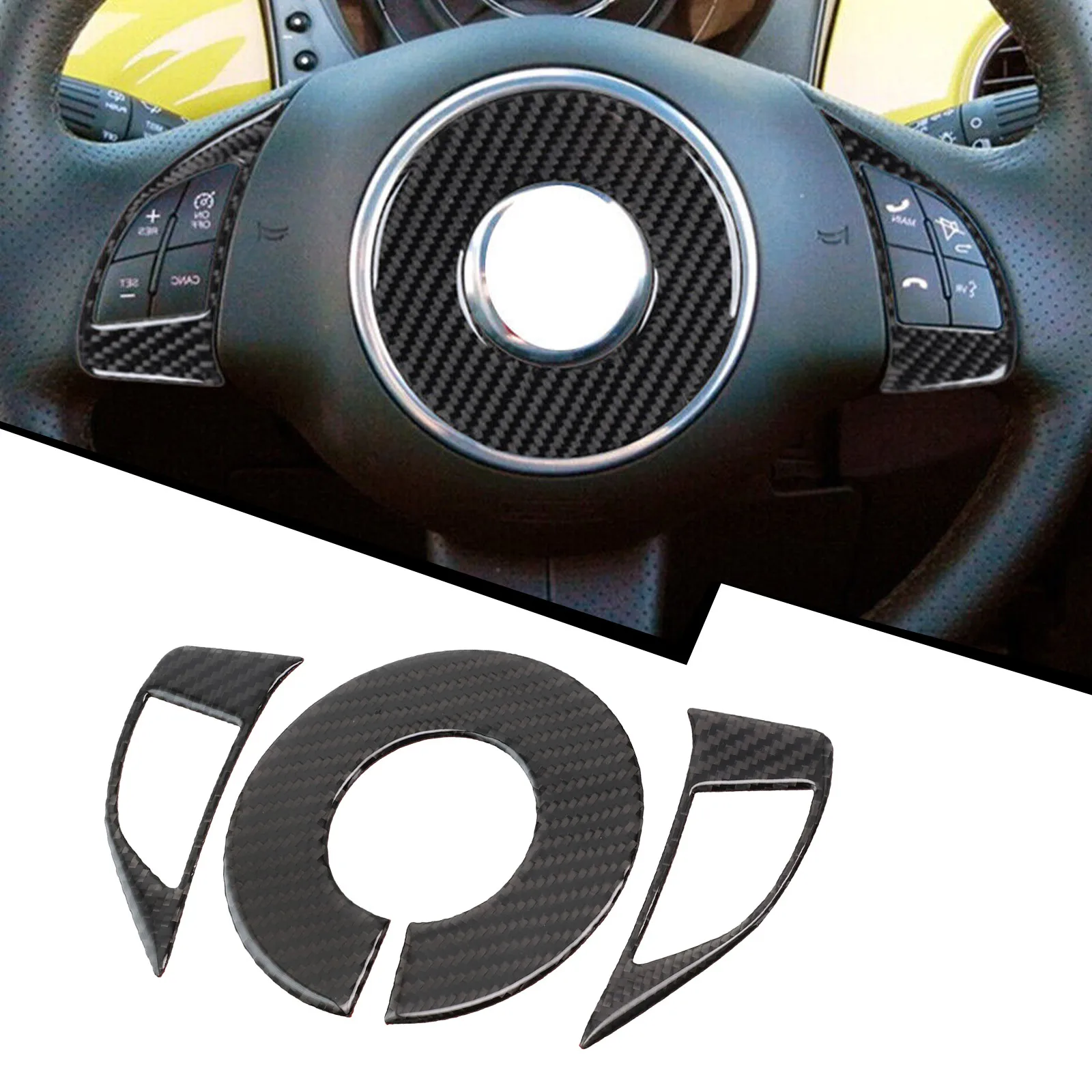 3Pcs Car Carbon Fiber Interior Steering Wheel Accent Cover Trim For Fiat 500 2012 To 2015 Steering Wheel Accent Cover Trim
3Pcs Car Carbon Fiber Interior Steering Wheel Accent Cover Trim For Fiat 500 2012 To 2015 Steering Wheel Accent Cover Trim