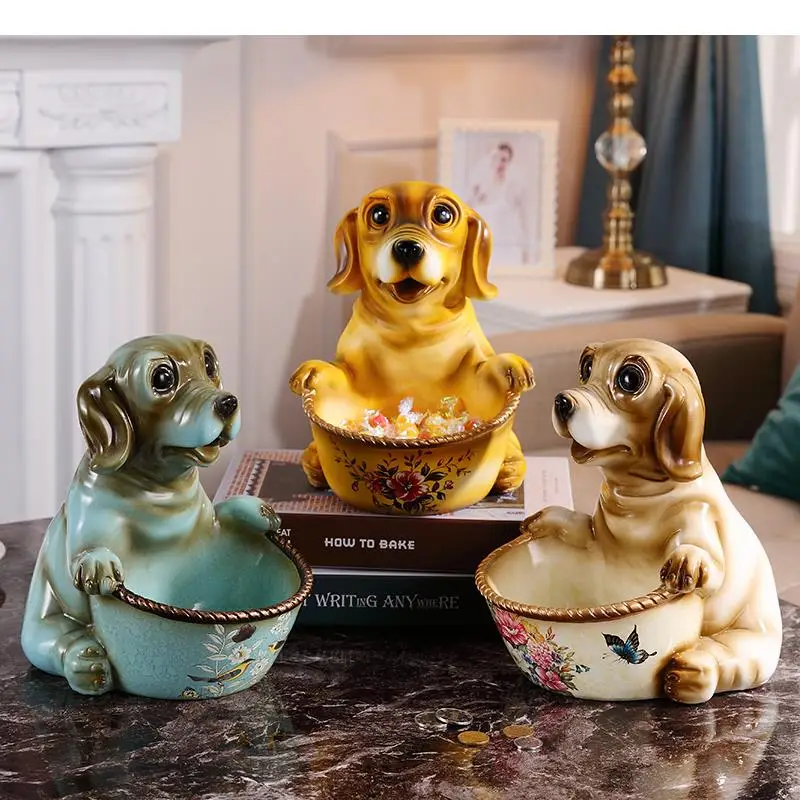 

Coffee Table Key Storage Tray Resin Dog Storage Ornaments Organize Disk Desktop Snacks Groceries Storage Box Decoration Supplies