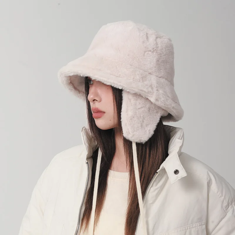 Ear Protection Women Bucket Hats Korean Autumn and Winter Warm Solid Color Plush Fisherman Caps
Ear Protection Women Bucket Hats Korean Autumn and Winter Warm Solid Color Plush Fisherman Caps