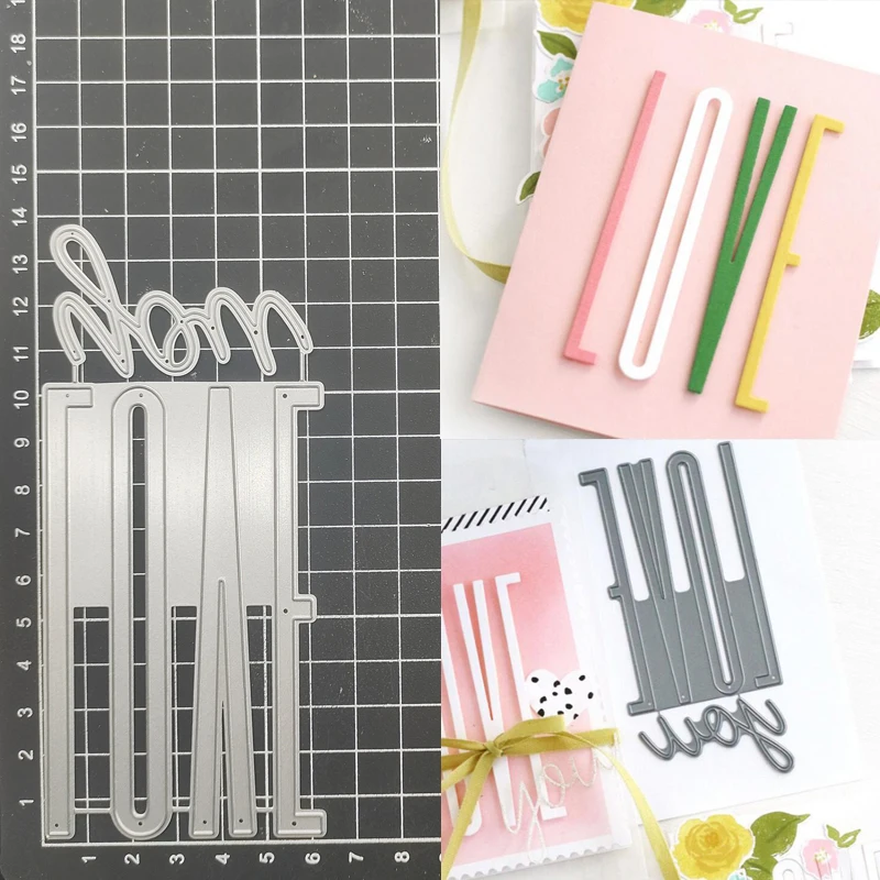 

Love You Word Metal Cutting Dies Stencil Scrapbook Diy Album Stamp Paper Card Embossing Decor Craft Knife Mould