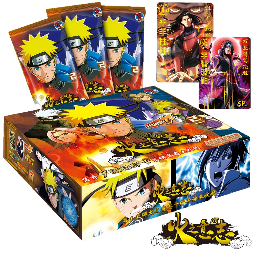 

Wholesale Naruto Anime Card For Child Uzumaki Naruto Sasuke Kakashi Uchiha Tsunade Collection Character Rare Card Kids Toys Gift