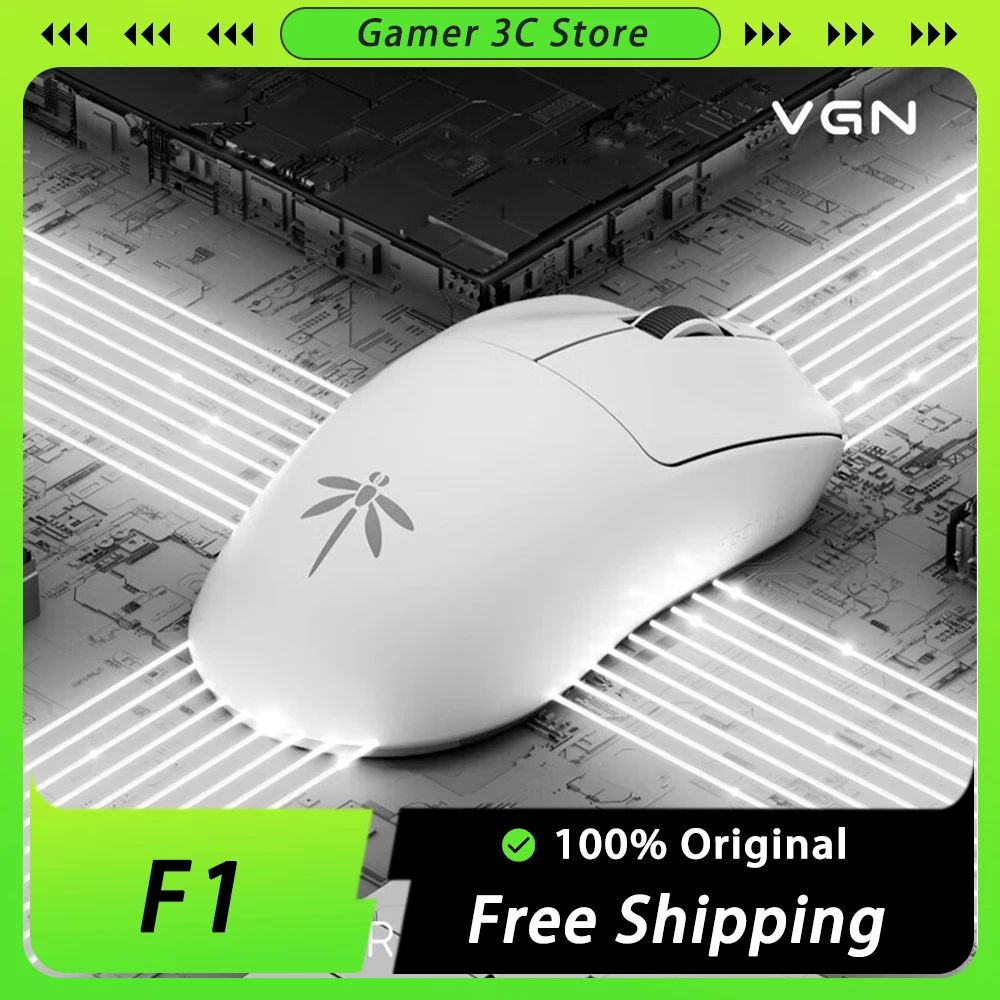 

Беспроводная мышь VGN Dragonfly F1, игровая мышь с двумя режимами, с датчиком 3395, для электронных видов спорта