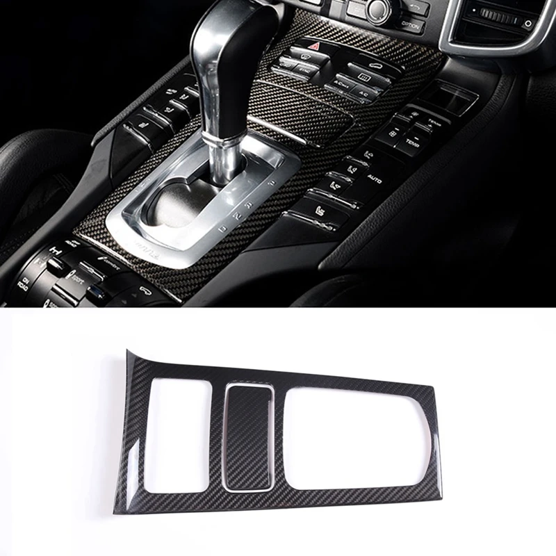 

For Porsche Cayenne 2011-2017 Carbon Fiber Car Center Control Gear Panel Frame Cover Trim Interior Accessories