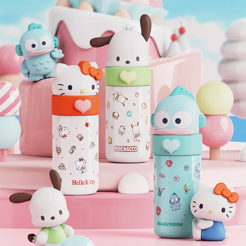 

Sanrio Stainless Steel Thermos Cup Cute Cartoon Portable Kettle Anime Student Child Water Cup Kuromi Hello Kitty Vacuum Flasks