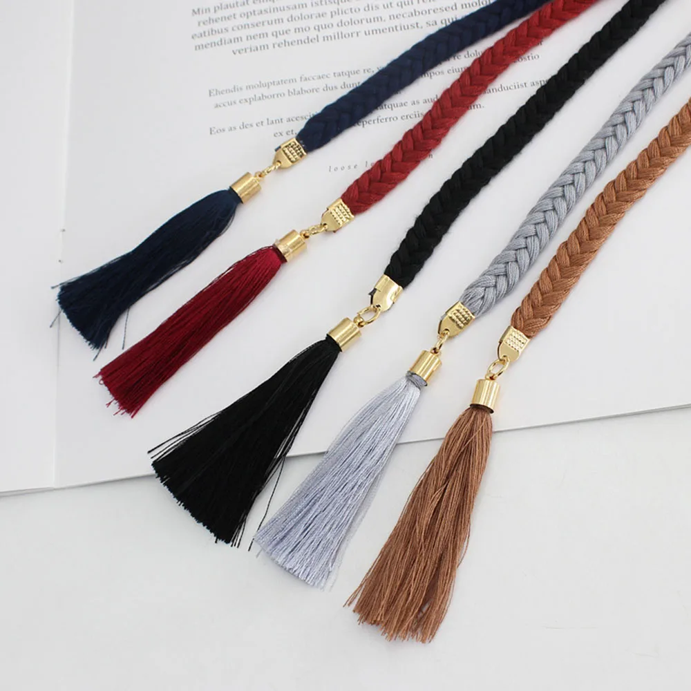 Ethnic Style Ladies Belts Fashion Hollow Lace Waist Rope Women Braided Tassel Thin Belt Solid Vintage Dress Decor Waistband
Ethnic Style Ladies Belts Fashion Hollow Lace Waist Rope Women Braided Tassel Thin Belt Solid Vintage Dress Decor Waistband