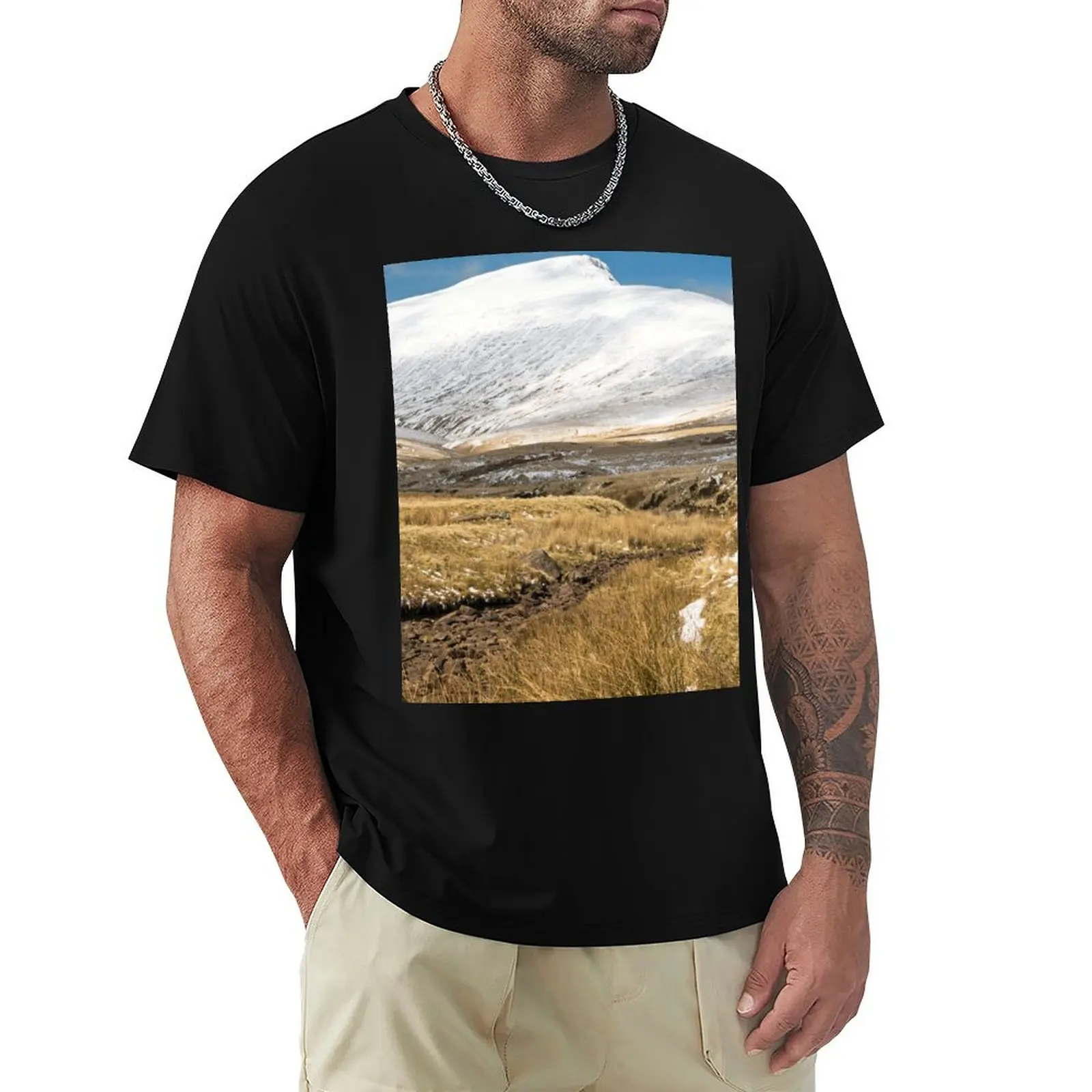 

Pen y Fan in Winter in the Brecon Beacons south Wales T-Shirt hippie clothes korean fashion tees t shirts for men cotton