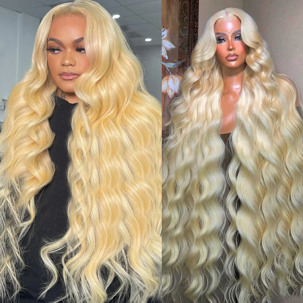 

613 Body Wave Wigs 13x4 Preplucked Baby Hair Wigs For Women 13x6 HD Lace Frontal Wigs Human Hair 180% Honey Blonde Glueless Wig